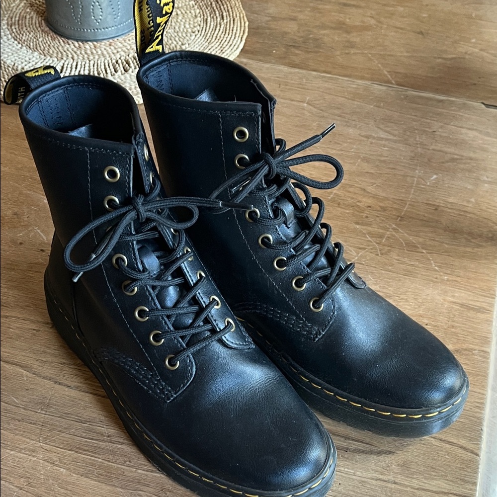 Dr. Martens Black Leather Combat Boots